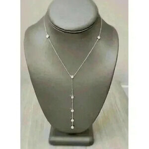 Gucci 18kt White Gold Diamond Station Drop Necklace